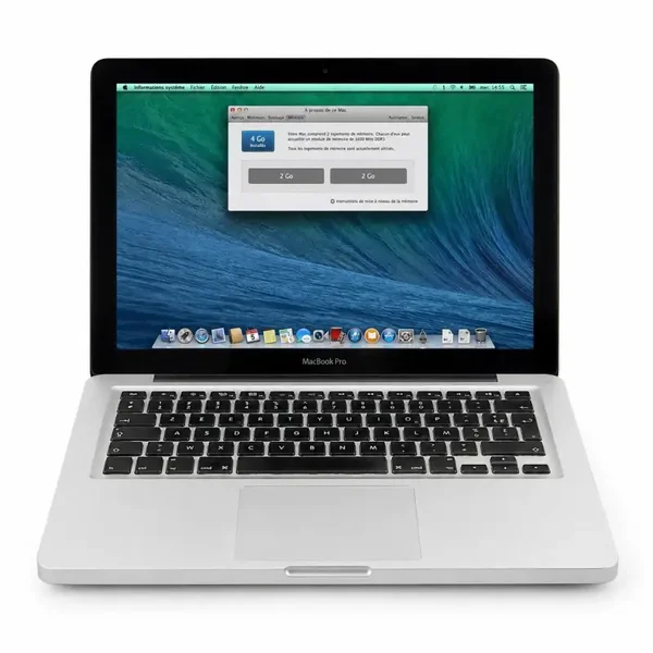 Apple MacBook Pro 13" Mid 2012 i5 2.5GHz 4Go 500Go HDD AZERTY Chargeur
