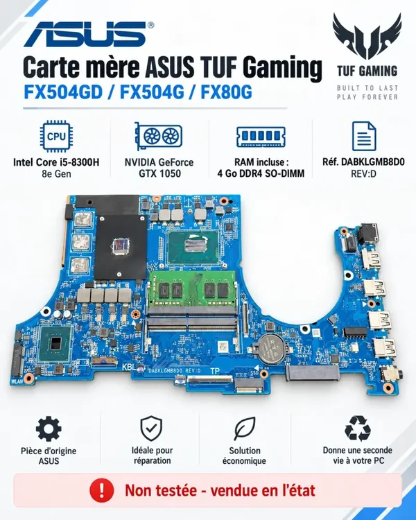 ASUS FX504GD i5-8300H GTX1050 8GB DDR4 RAM Mainboard