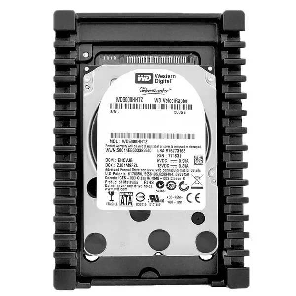 Western Digital VelociRaptor WD5000HHTZ 500 Go 10 000 RPM 2,5″ – adaptateur 3,5″