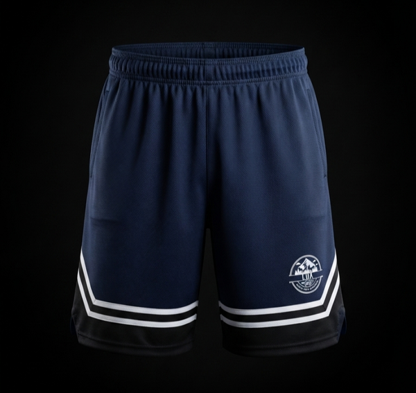 Basketball style short Blue/Black - white trim - LUA design - Pre order Only