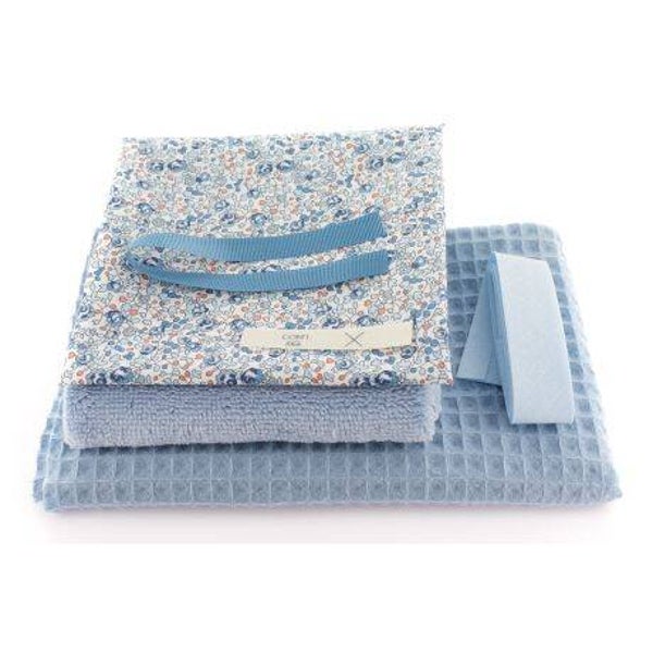 Kit bavoir premier repas bébé - Bleu