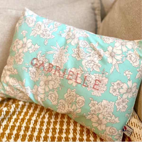 Coussin Fleurs Menthe
