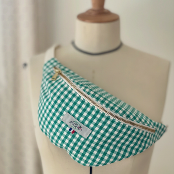 Sac Banane Vichy émeraude