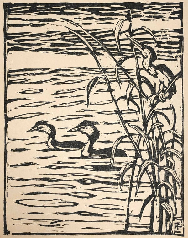 Emil Pottner Houtsnede 'Futen' ~1914