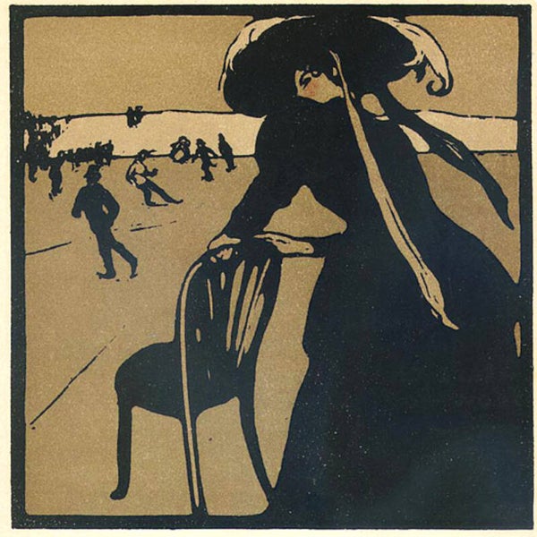 Sir William Nicholson Kleurenhoutsnede 'Schaatsen' 1898