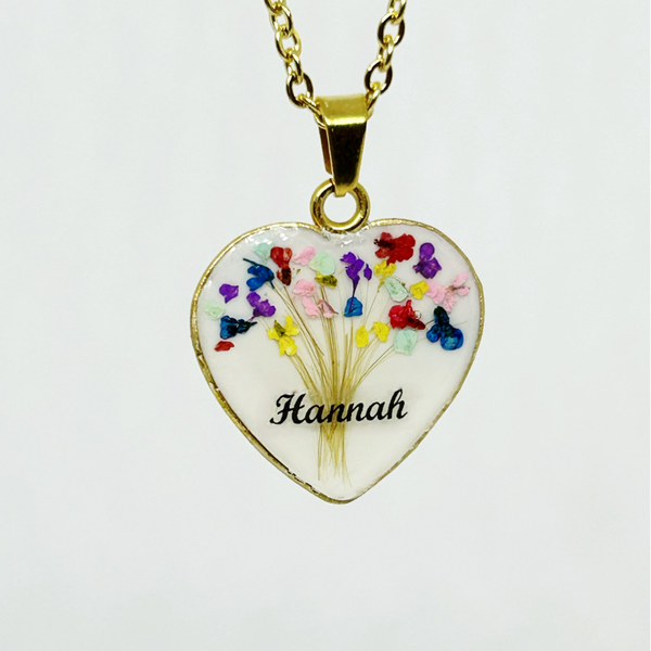 Herz Anhänger "Bäumchen mit Blüten" Muttermilch Edelstahl 20mm