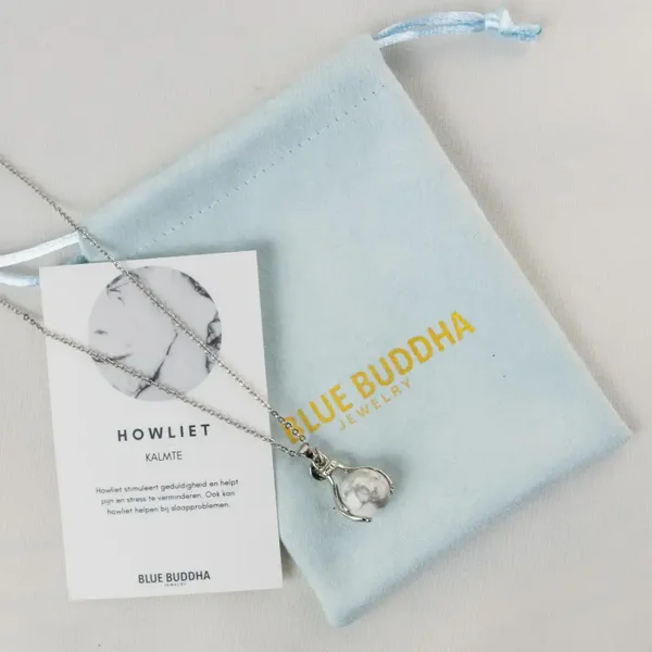 Blue Buddha Embrace Ketting Howliet (Zilver)