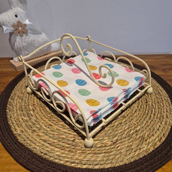 Porte-serviettes romantique en fer forgé