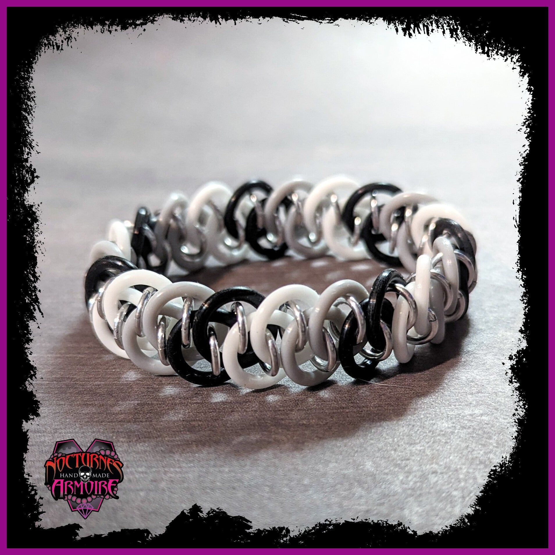 Monochrome Stretchy Chainmaille Bracelet