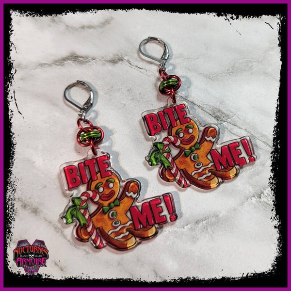 Bite Me Gingerbread Earrings