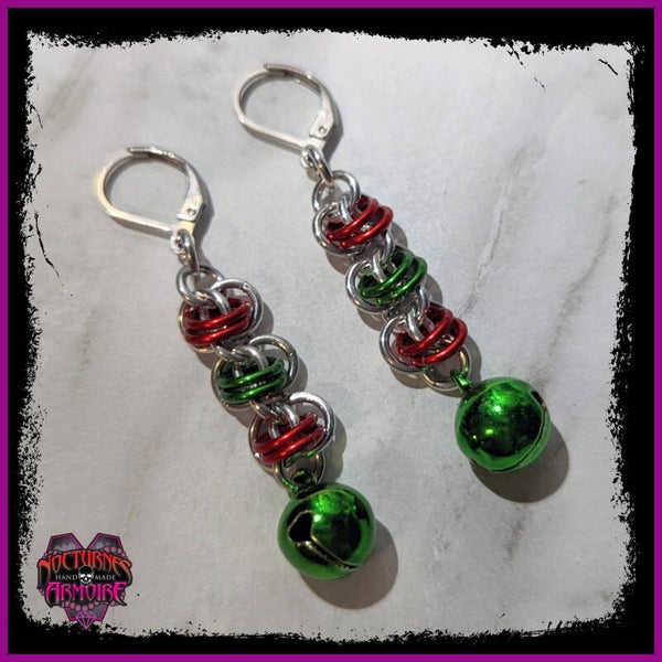 Green Jingle Bell Earrings