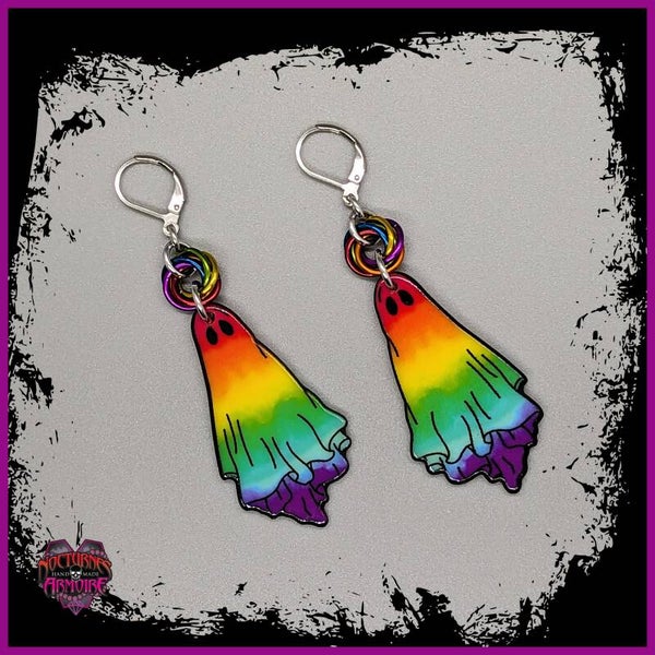 Rainbow Ghost Earrings