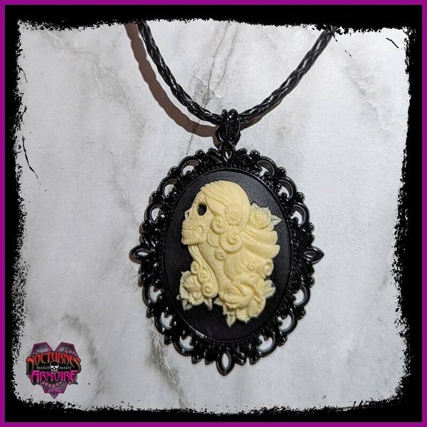 Skeleton Bride Cameo Pendant