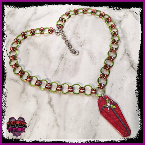 Creepmas Coffin Chainmaille Necklace