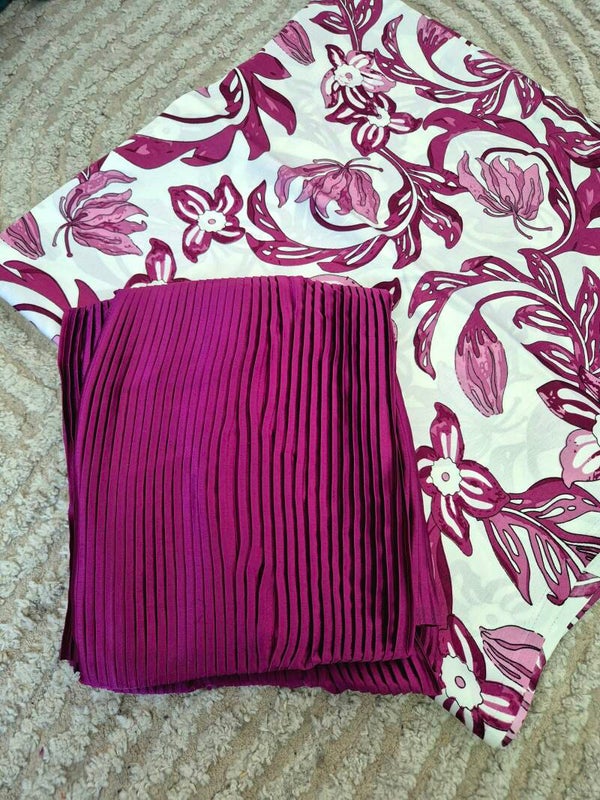 Duo de soie plissée et mousseline