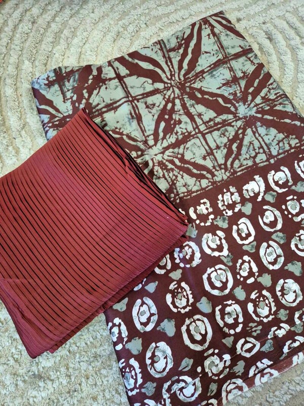 Duo de soie plissée et mousseline