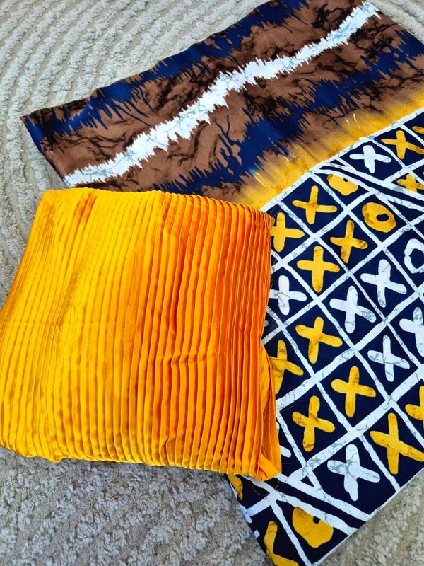 Duo de soie plissée et mousseline