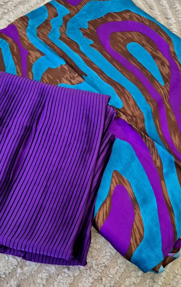 Duo de soie plissée et mousseline