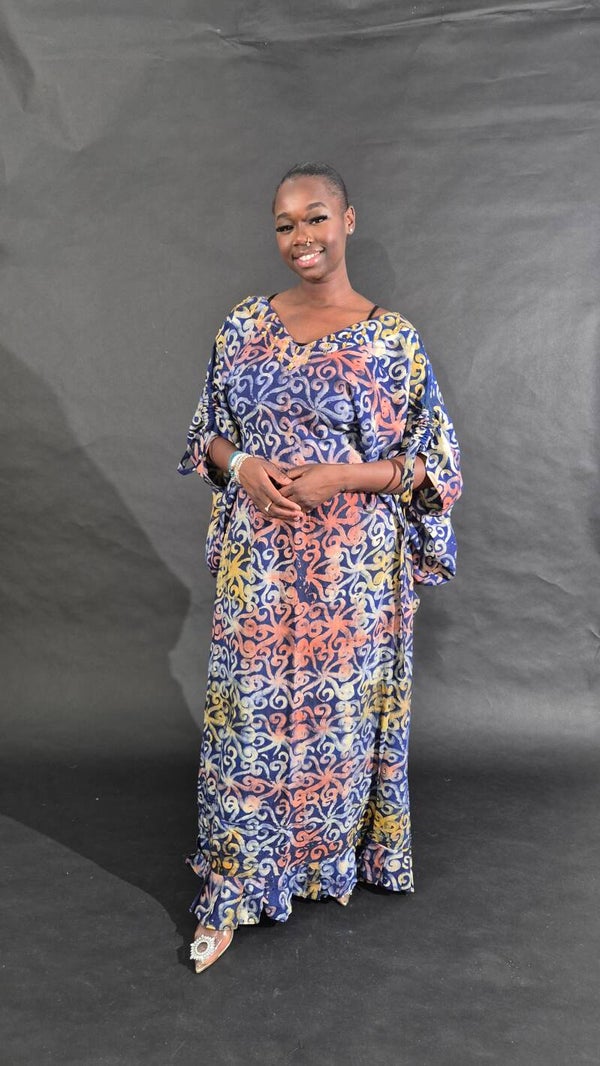 🌺 Robe Boubou Adire