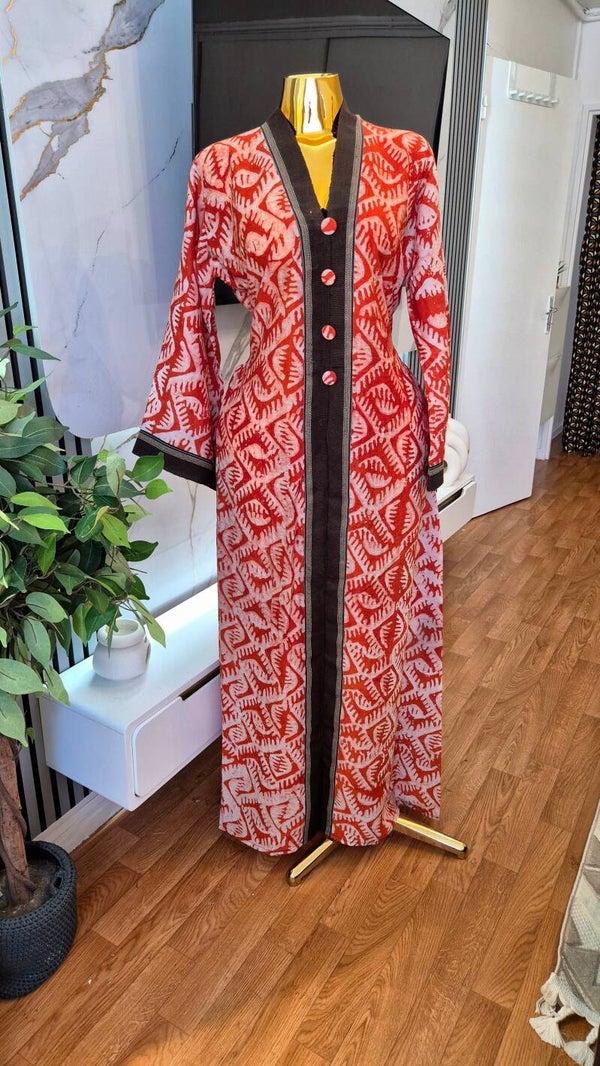 🌺 Robe Boubou Adire