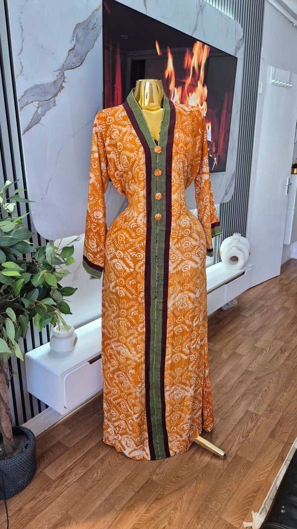 🌺 Robe Boubou Adire