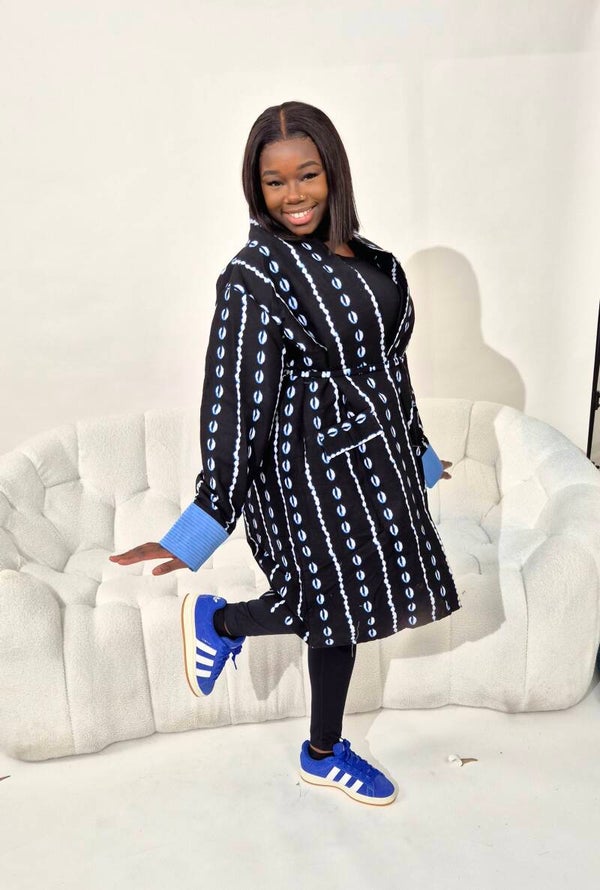 Veste oversize femme  wax indigo (grande taille)