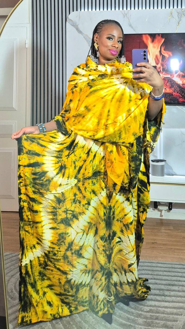 Robe de maison en coton +maxi châle