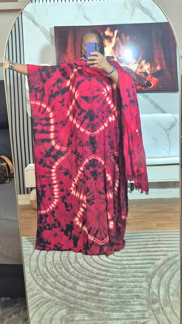 Robe de maison en coton +maxi châle