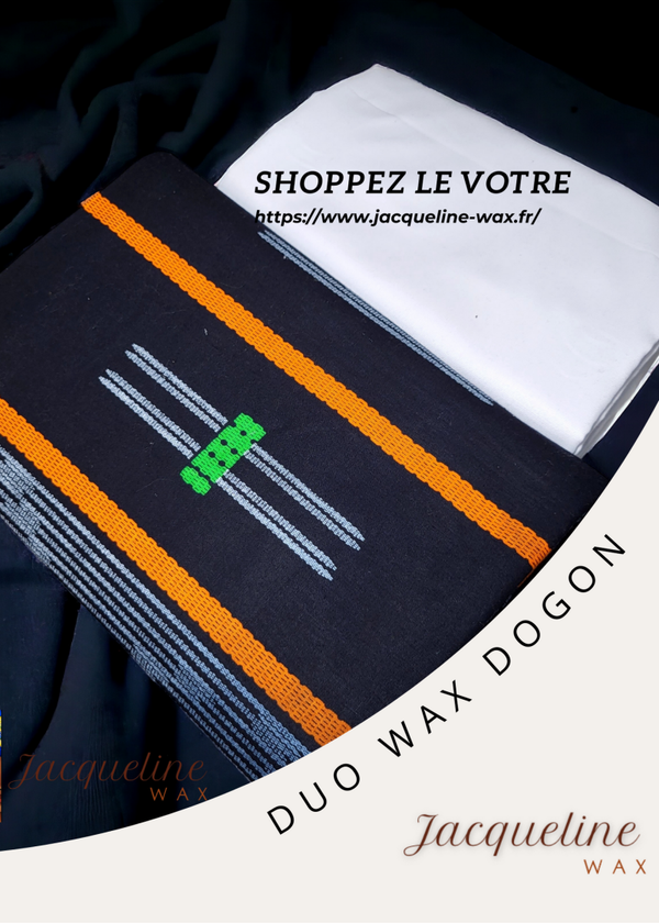 Duo wax motif indigo/Dogon