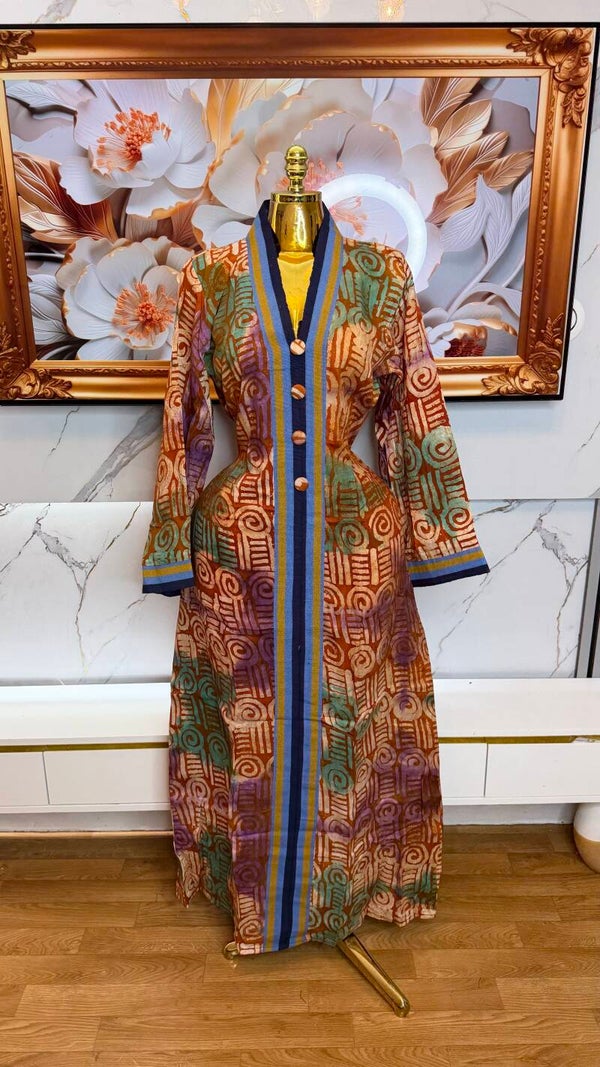 🌺 Robe Boubou Adire