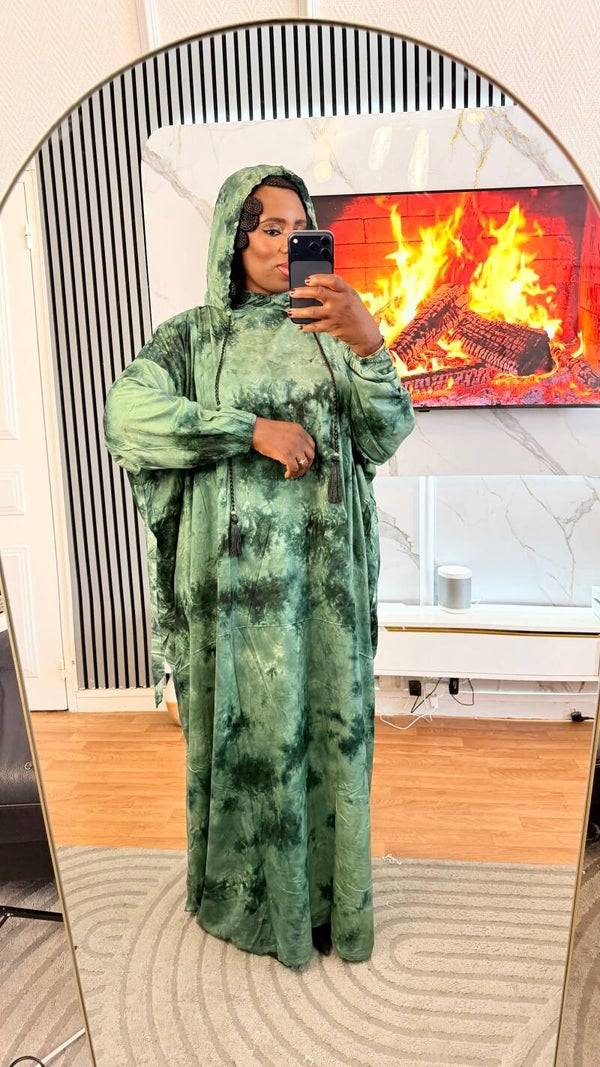 Robe de maison à  capuche +grand châle