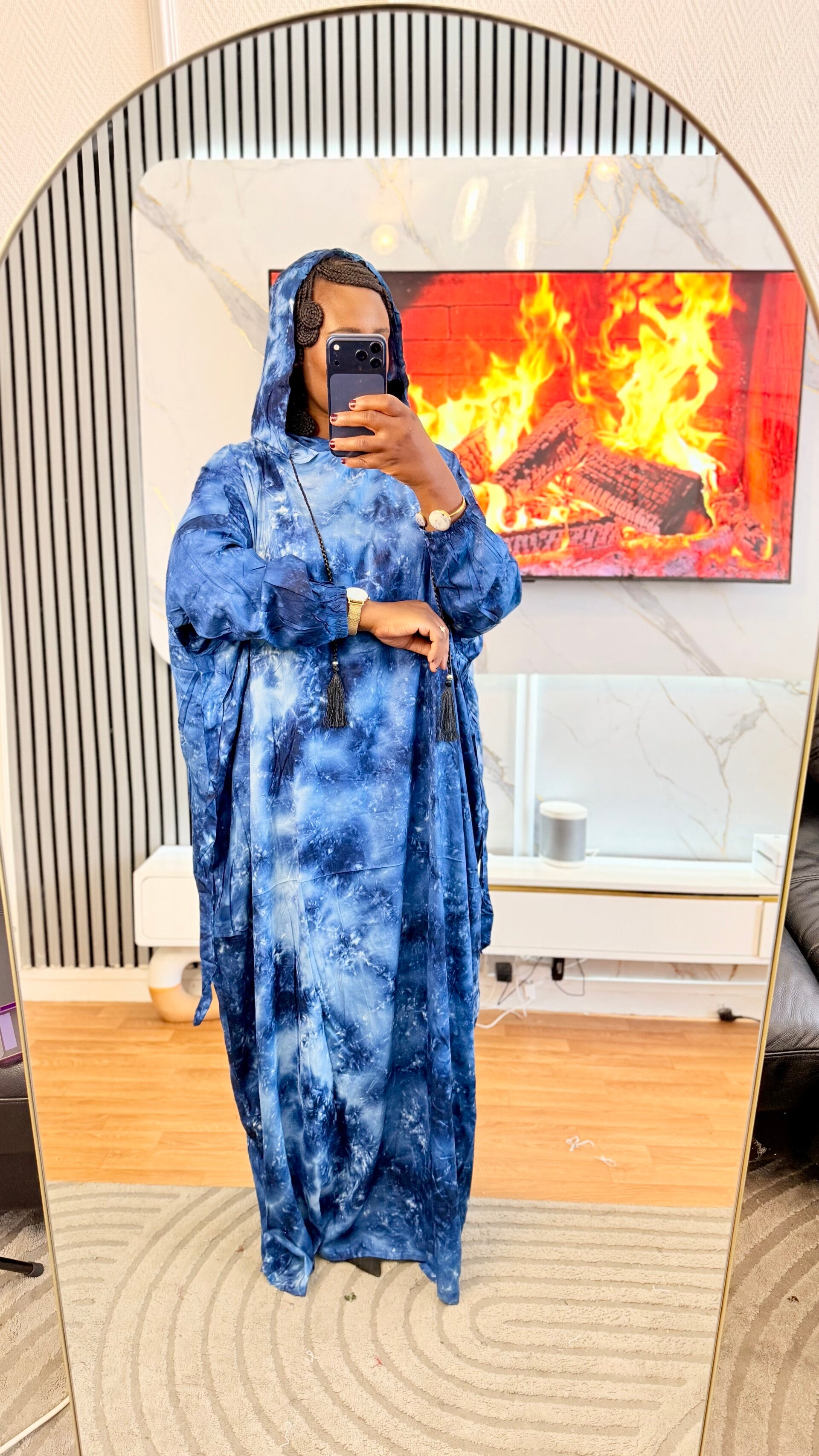 Robe de maison à  capuche +grand châle