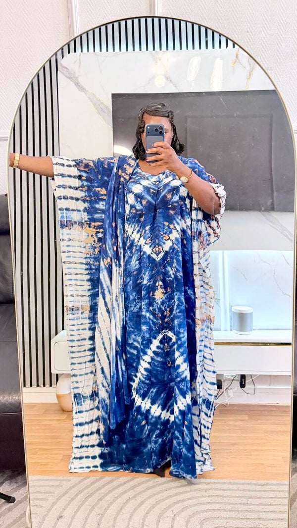 Robe de maison en coton +maxi châle