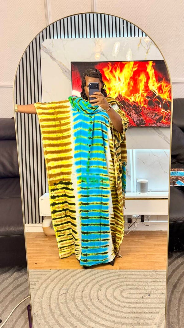 Robe de maison en coton +maxi châle