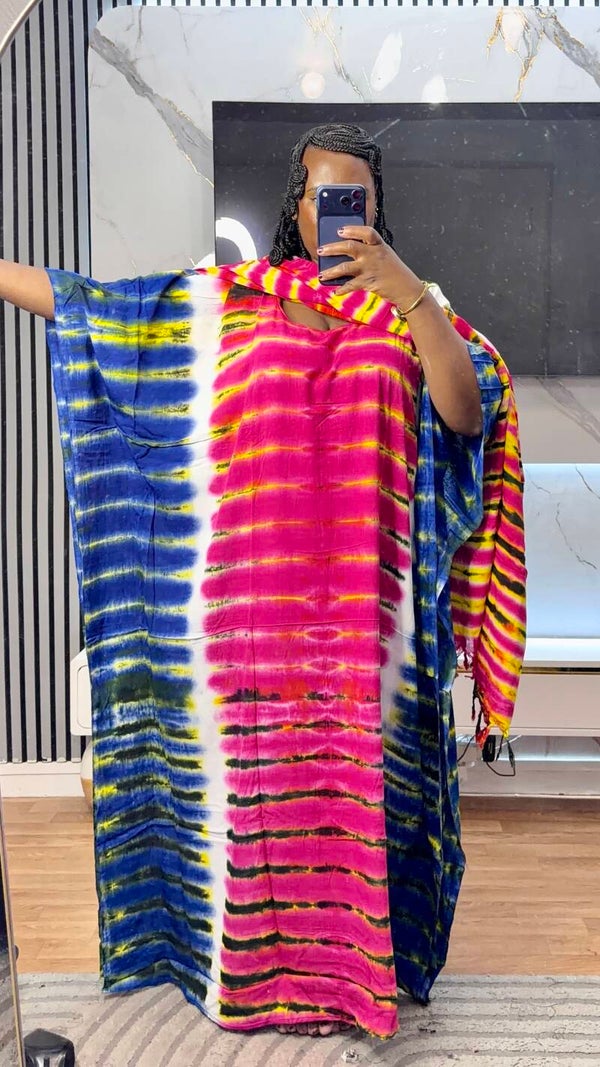Robe de maison en coton +maxi châle