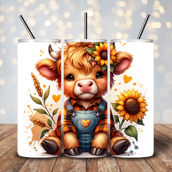 Sunflower and calf 20 oz. tumbler