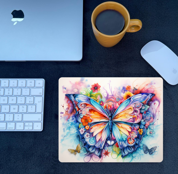 Butterfly watercolour mousepad