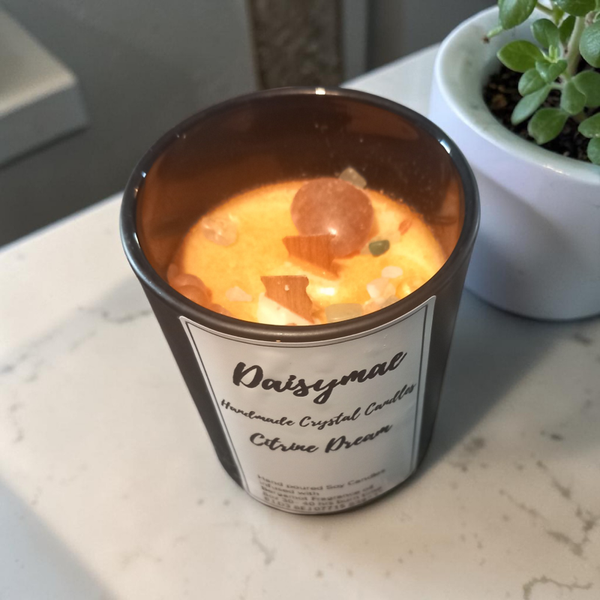 Citrine Crystal candle (zesty orange)