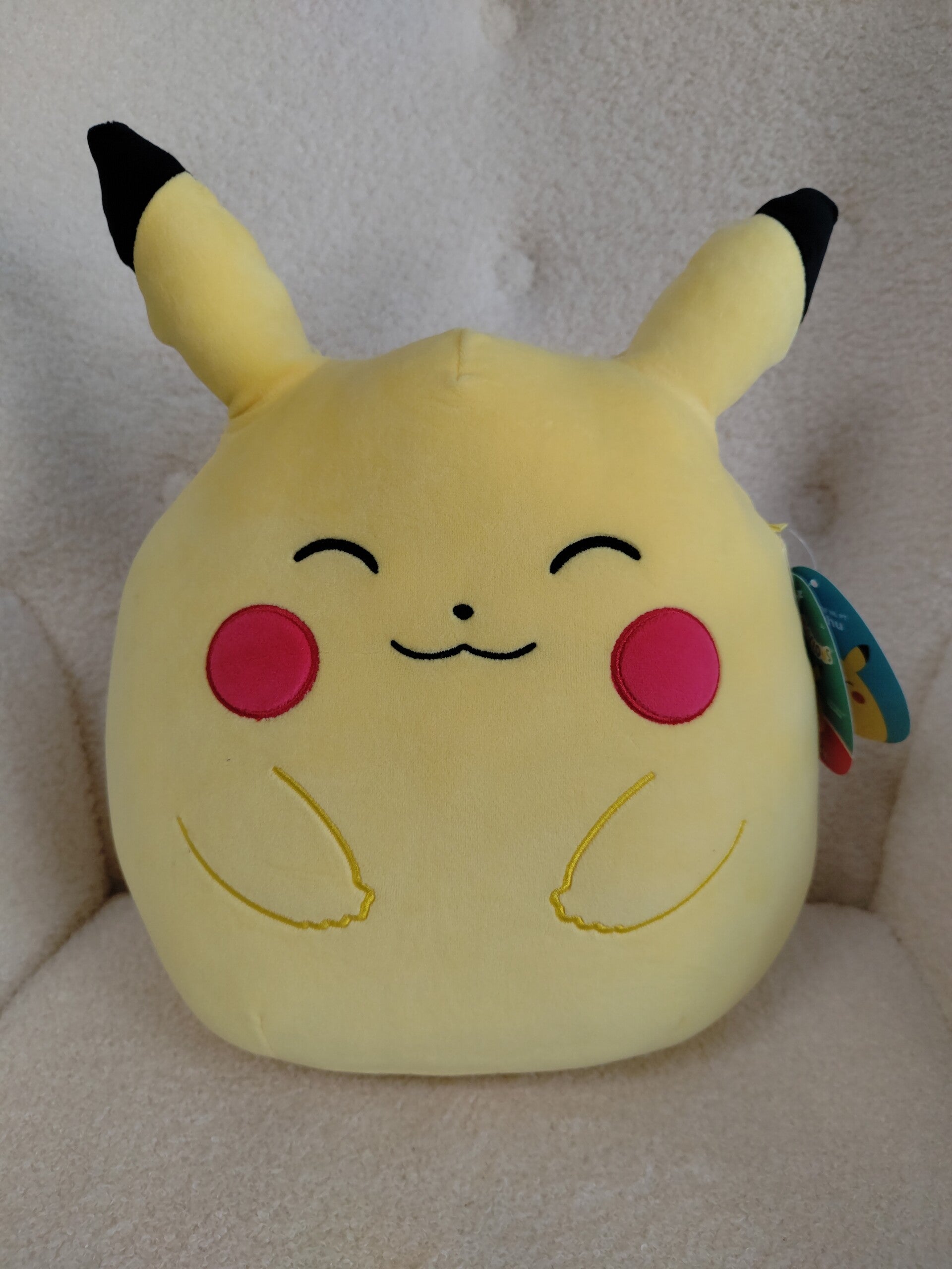 Peluche Pikachu  Squishmallows Heureux- 30,00€ TTC Casquette Pikachu- 24,50€ TTC Stock : 1