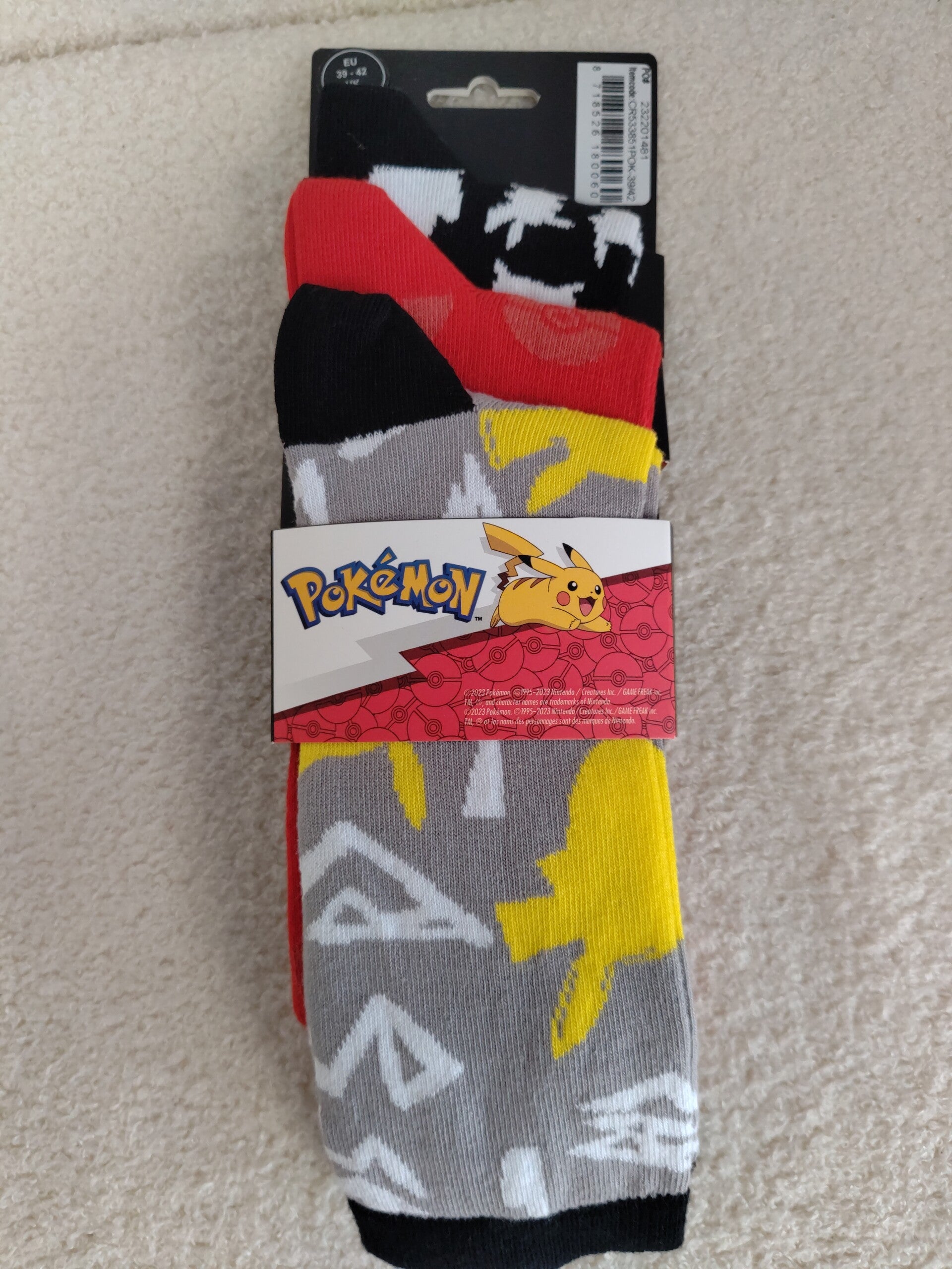 Chaussette Pokemon Taille 39-42- 17,00€ TTC Stock : 1