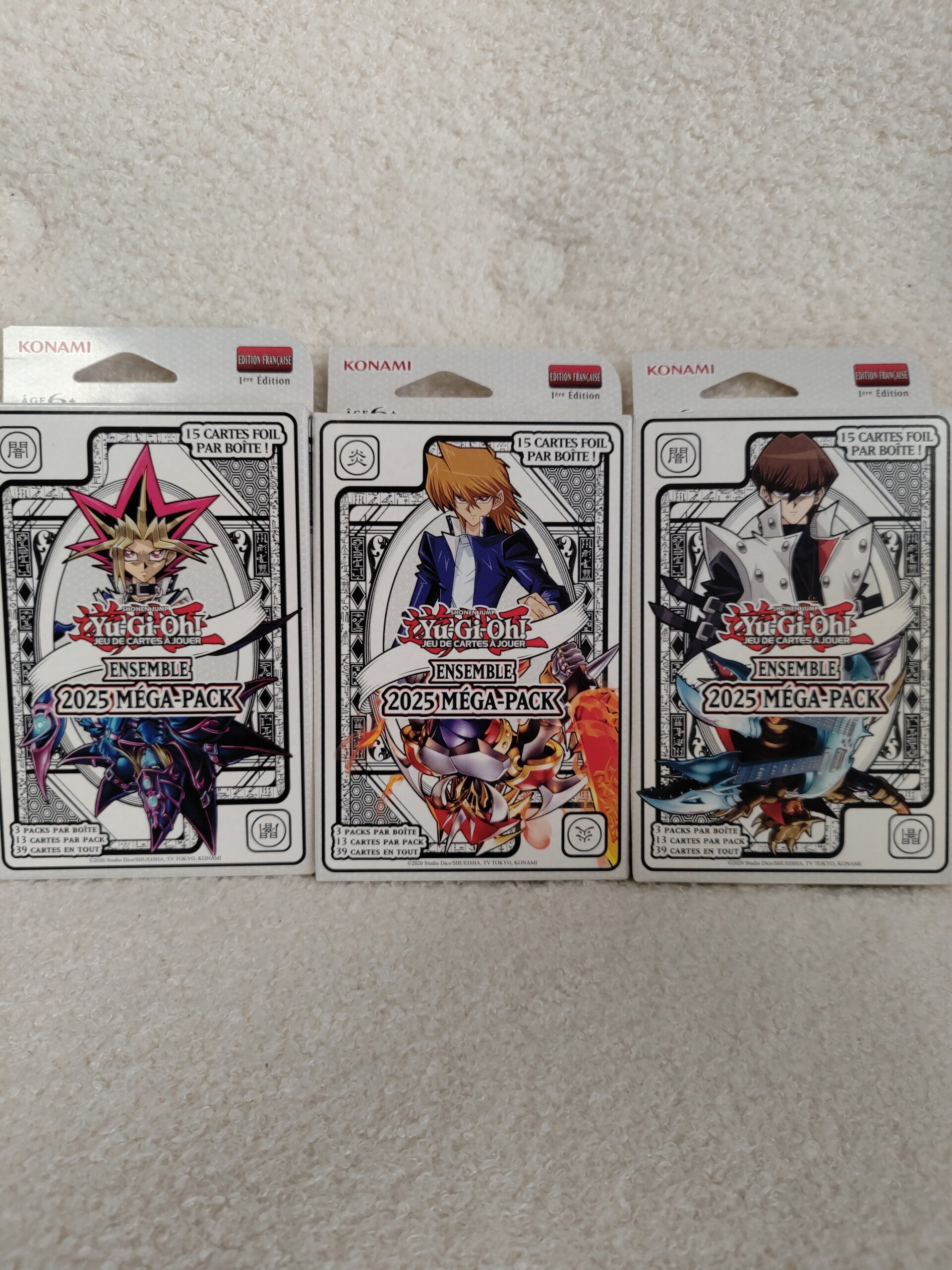 Yu-Gi-OH! Mega Pack (3 pack par boîtes) -56,00€ TTC La boîtes Stock : 2 par personnages