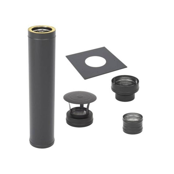 Geïsoleerde pijp D115/210 mm (1 meter, set) Zwart