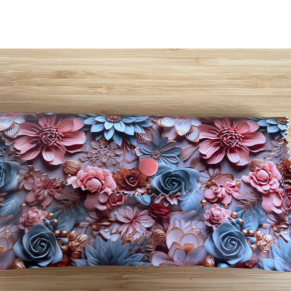 Aufbewahrungstasche, Geldtasche Blumen , mit Druckverschluß