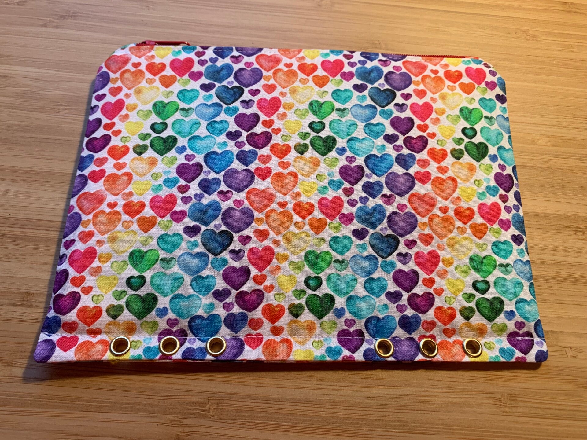 Bindertasche bunte Herzen [A5]