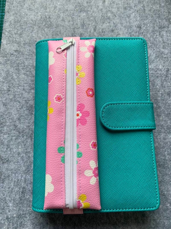 Binder A6  Stiftetasche rosa/Blumen