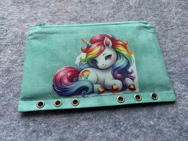Bindertasche Einhorn grün [A6]