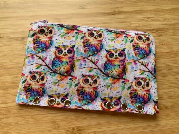 Bindertasche Eulen bunt [A6]