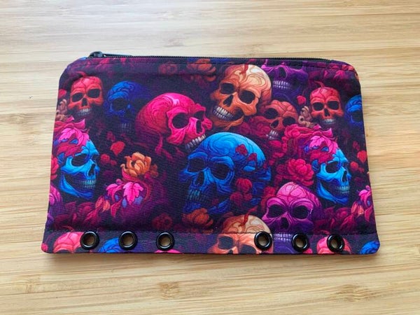 Bindertasche Flowers & Skulls [A6]