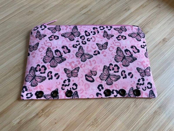 Bindertasche Schmetterlinge rosa [A6]