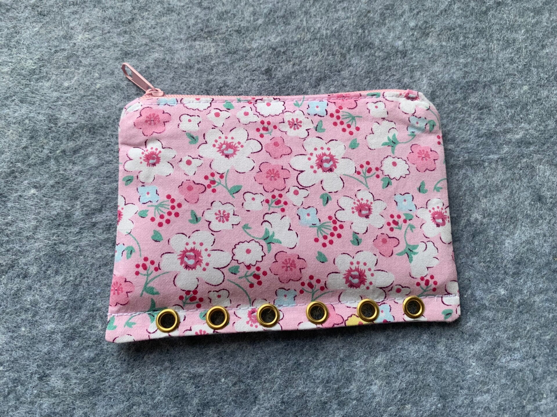 Bindertasche Blumen rosa [A7]